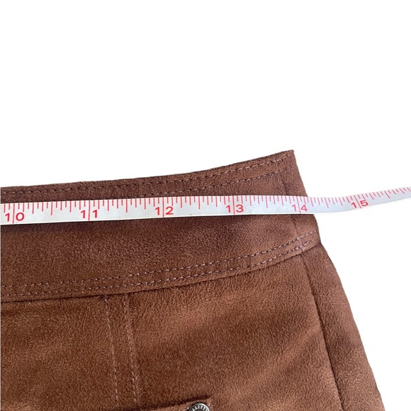 Brown suede mini skirt with buttons up the front size 8 - Picture 7 of 7